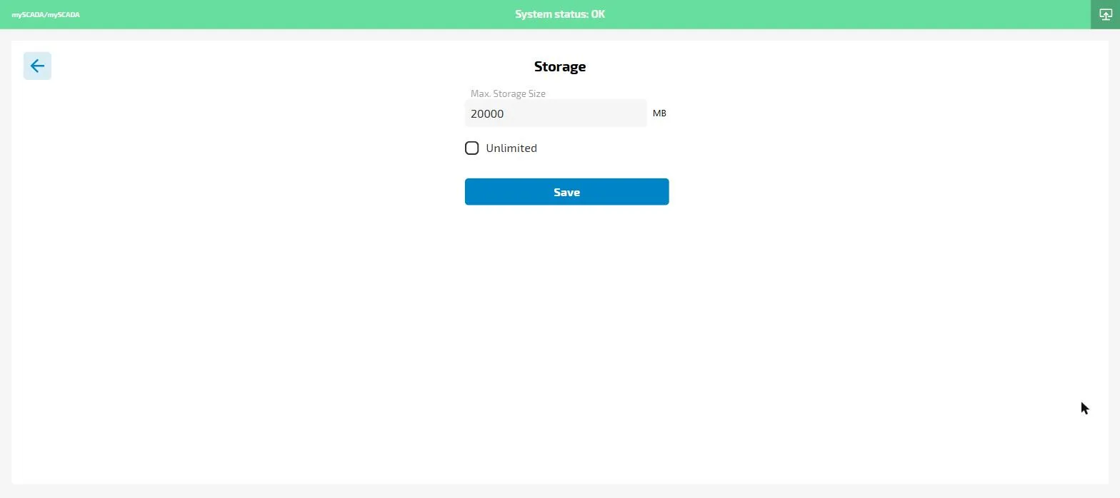 Storage settings
